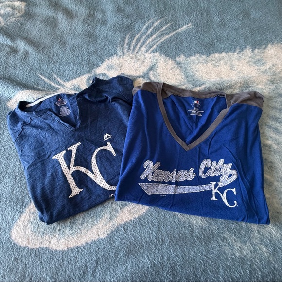 Two Kansas City Royals Women’s Blue Tees Size 1X and XL - Picture 8 of 8